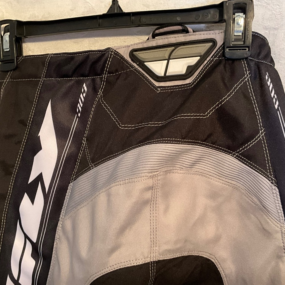 Fly Racing 303 Race Pants Mens 28 Motocross BMX Dirt Bike Black Gray White - Picture 6 of 10
